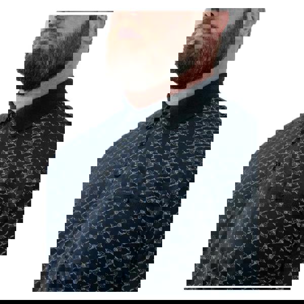 Duke Mens Saunders D555 All-Over Print Polo Shirt - Navy - 