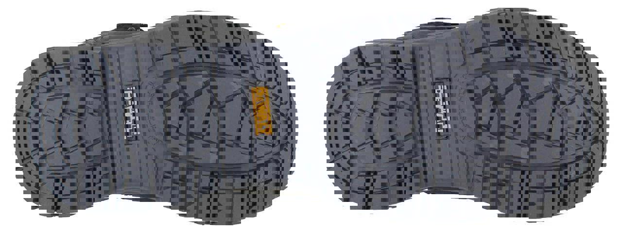 DeWalt Hadley Mens S3 Size Zip Steel Toe Work Lace Up Boots, bottom view showing rugged and slip-resistant sole tread pattern.