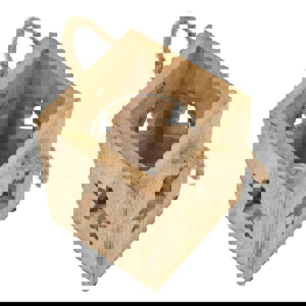 Hill Interiors Wooden Star Tealight Holder - Brown - 