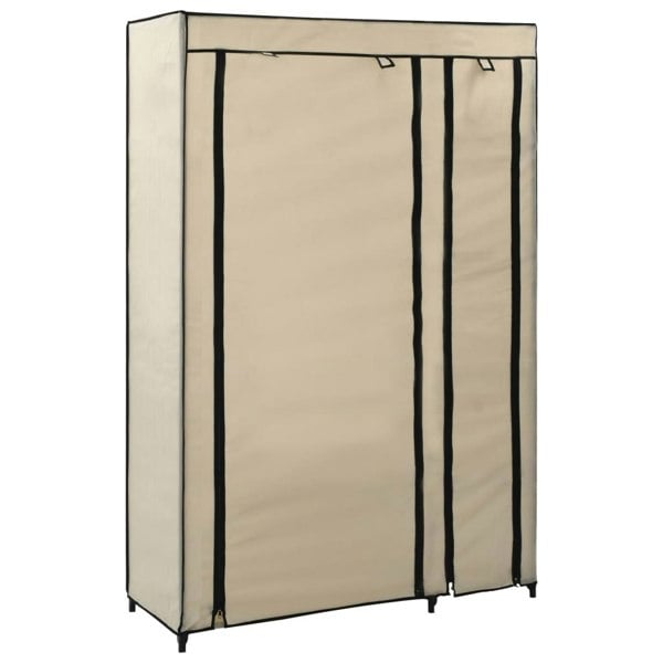 Berkfield Folding Wardrobe Cream 110x45x175 cm Fabric
