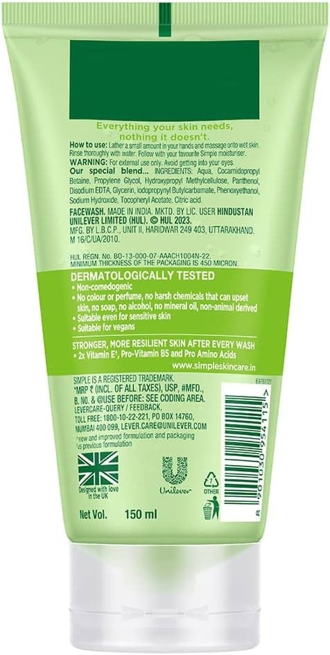Simple Refreshing Facial Wash 150ml Pack of 3