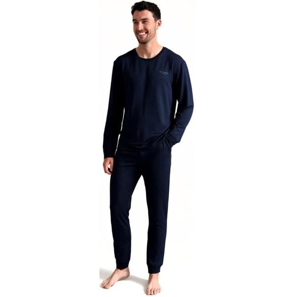 Ted Baker - Long - Sleeved Luxe Modal Lounge Top, Navy - Boxers - and - Briefs.net