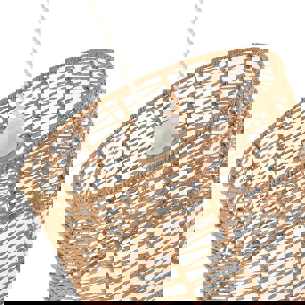 Classic Twisted Brown Paper Pendant Light Shade with Strapped Design Image 4