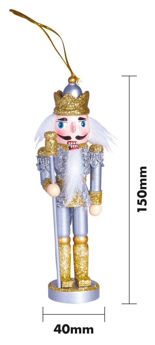St Helens Nutcracker GOLD & SILVER  WITH CROWN