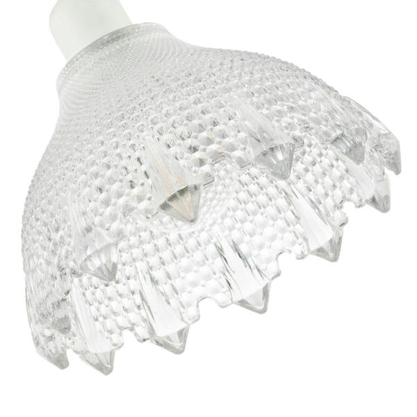 Classic Ornate Round Clear Glass Pendant Shade with Moulded Design Image 5