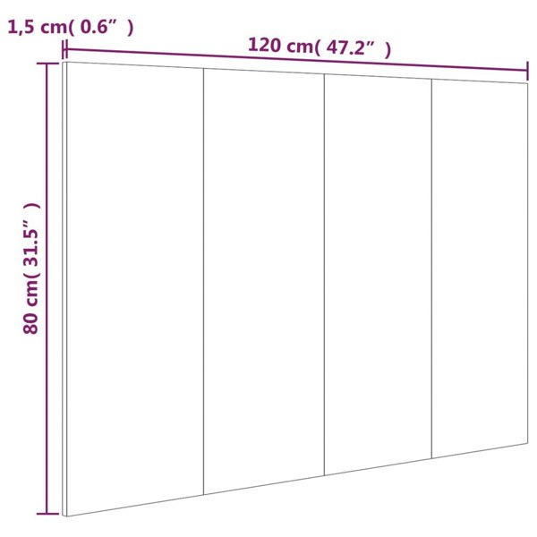Berkfield Bed Headboard Concrete Grey 120x1.5x80 cm Engineered Wood