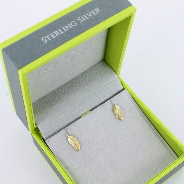 Small Detailed Sterling Silver Feather Studs - Reeves & Reeves