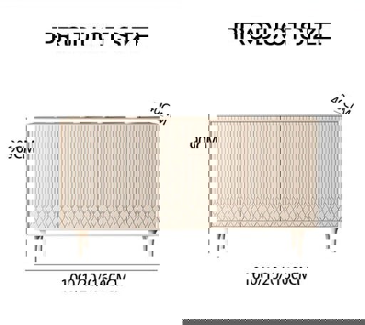 Admon Sideboard, Cream with long low sideboard