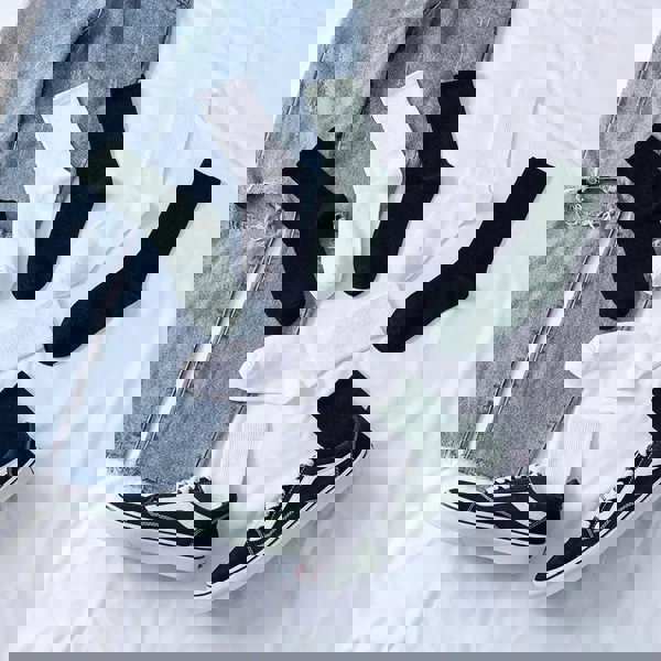 Anysox Anyfootwear 5 Pairs White Size 4-10 Sports Socks Solid Colors Cotton Skateboard Knitted Casual Unisex