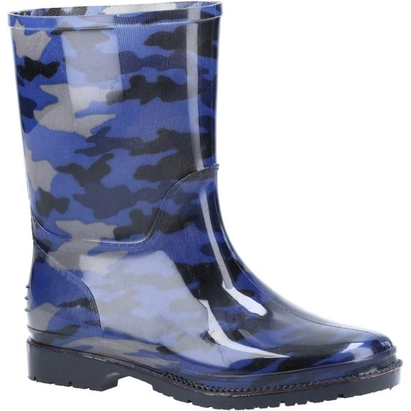 Cotswold PVC Jnr PVC Girls Navy Camo Wellington Boots