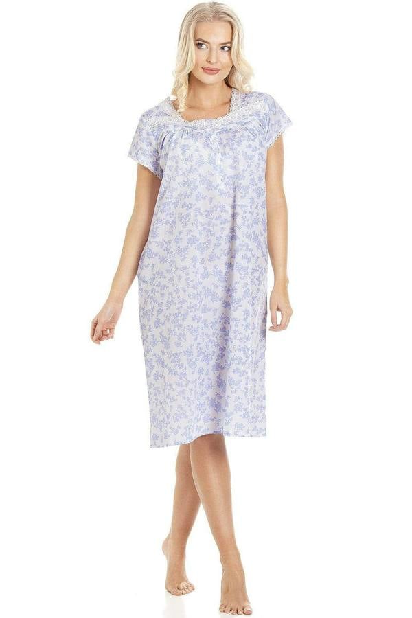 Various Colour Floral White Short Sleeve Nightdress