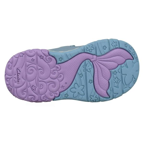 Clarks Girls Clarks Casual Glittery Trainers Tidal Shell