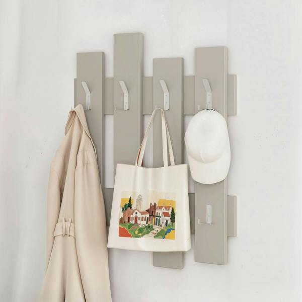 Decortie Wave Modern Wall-Mounted Coat Hanger with 8 Hooks 69 Width