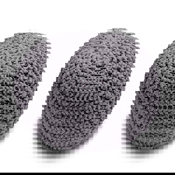 Snug City Knitted Pouffe Chunky Round Footstool Ottoman 100% Cotton