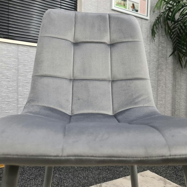 Kosy Koala Dining Chairs Set of 2 Grey Velvet Kitchen Chairs