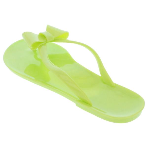 Spot On Ladies Spot On Flat Bow Trim Toepost Jelly Sandal