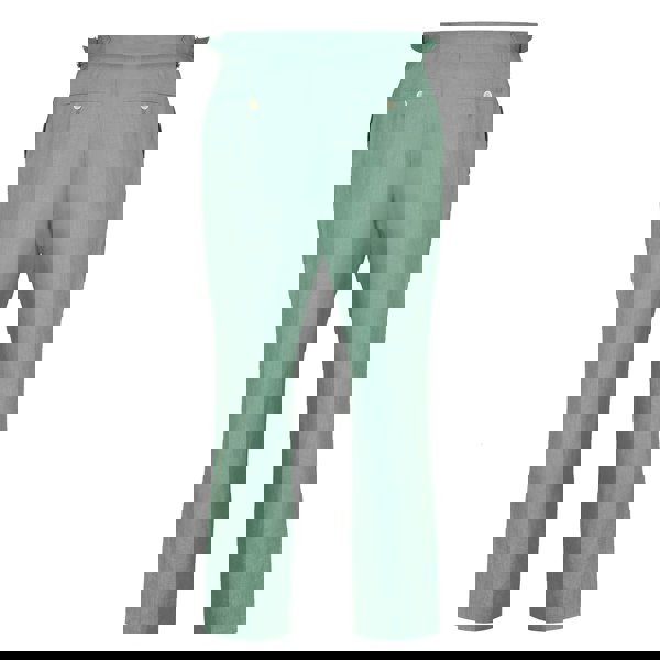 Hugo Linen Trousers With Side Adjusters - Teal