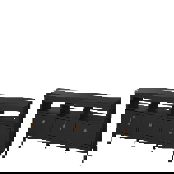 Furniture To Go Barcelona TV Unit 3 Drawers in Matt Black