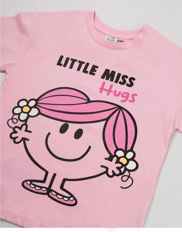 Vanilla Underground Mr. Men & Little Miss Girls Multicoloured Multi Character Multi-Pack of 3 Short-Sleeved T-Shirts