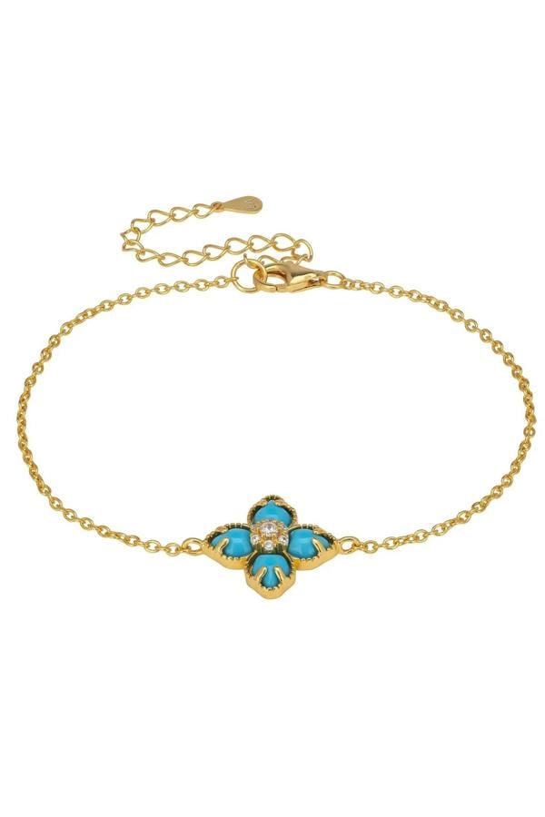 Blue clover gold bracelet.