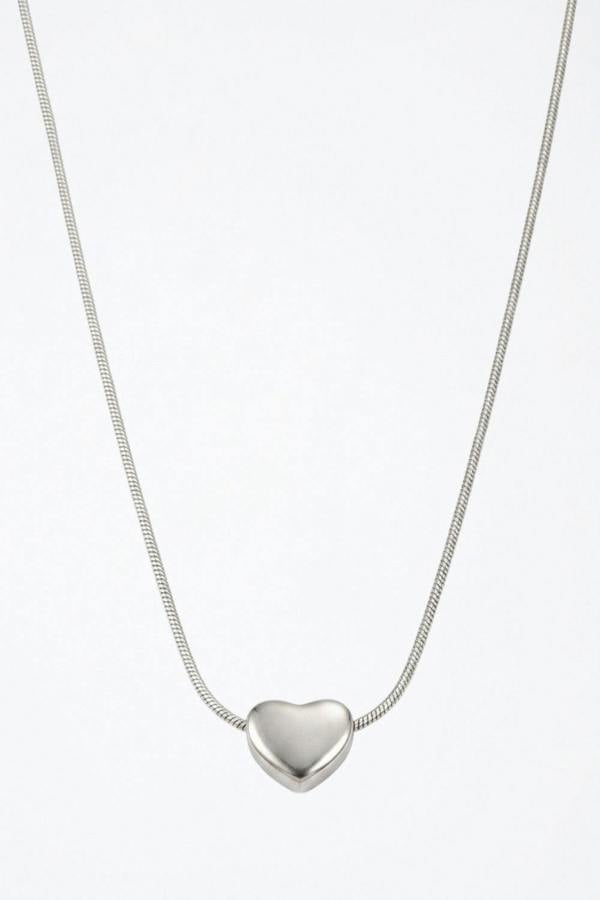 Serla Silver Love Heart Necklace