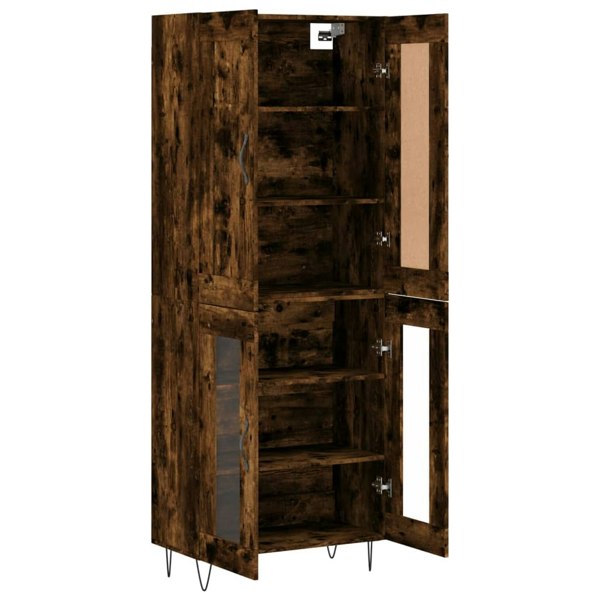 Berkfield Highboard Smoked Oak 69.5x34x180 cm Engineered Wood