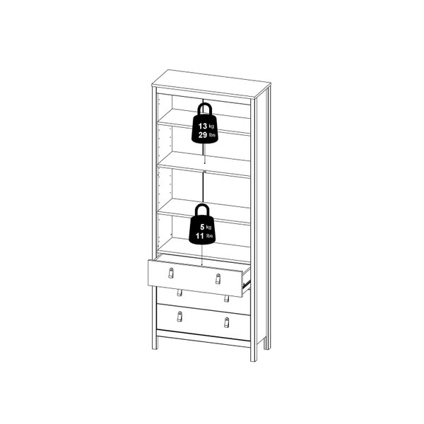 Wyld Haus Gossmere White Wooden China Cabinet 2 Glass Doors 3 Drawers Silver Handles