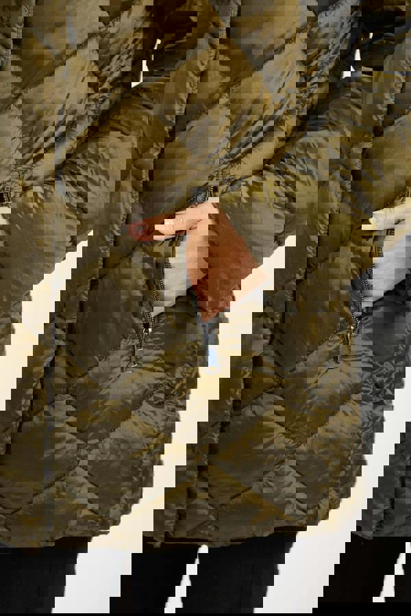 Mudflower Diamond Quilted Jacket With Adjustable Hood