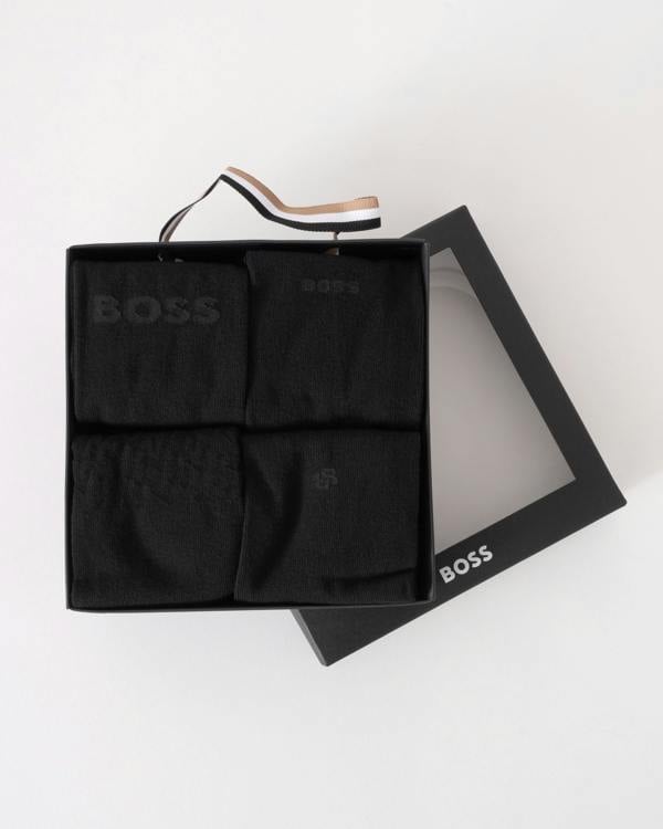 BOSS Orange Mens 4 Pack RS Iconic Sock Gift Set - Black 001 - CHO - Designer Mens Socks