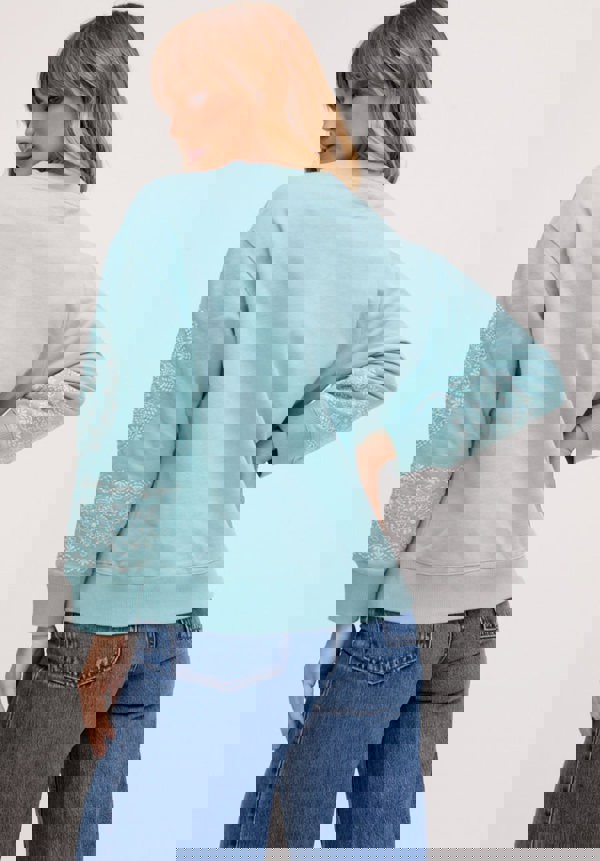 Mika Full Sleeves Embroidered Sweatshirt In Blue