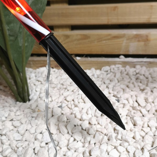Samuel Alexander Set of 6 Light up Red & White Stripe Christmas Candy Cane Garden Stakes with LEDs