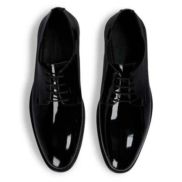 Paul Andrew Beaumont - Men's Black Patent Leather Derby Shoes
