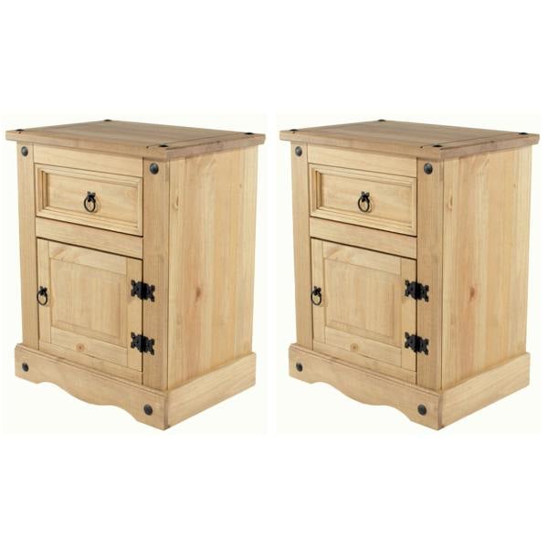 Core Products Set of 2 Corona Brown 2-Drawer Bedside Cabinets