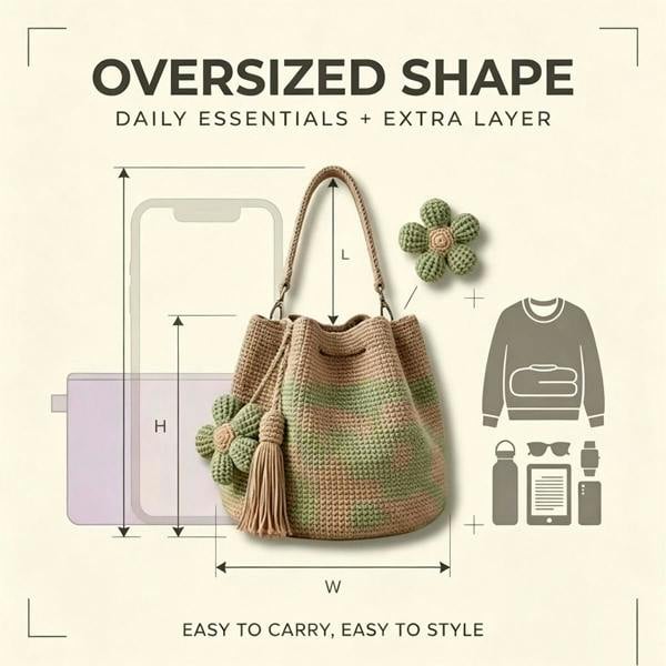 Leaper Hand-Crocheted Floral Shoulder Bag