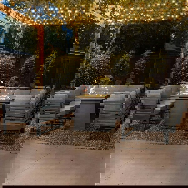 Jardi Modular Garden Furniture Set With Fire Pit - Anthracite Grey