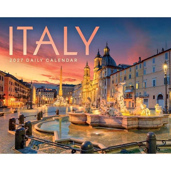 Italy Desk Calendar 2027, Desk Calendars, Day To View, Travel, Gift