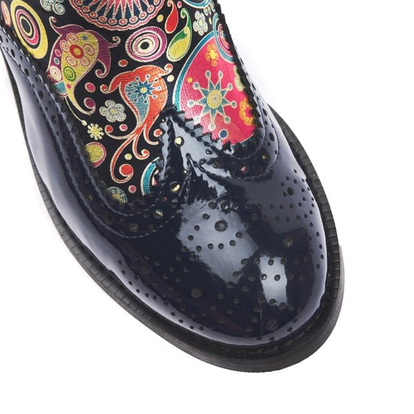 Embassy London Mamacita - Navy Pink - Women's almond toe chelsea boot with wingtip brogue detail