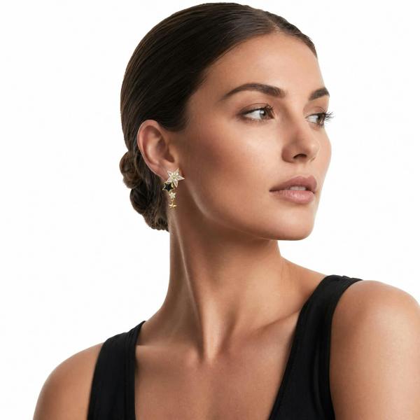 Gold Trip Star Asymmetric Drop Clip On Earrings
