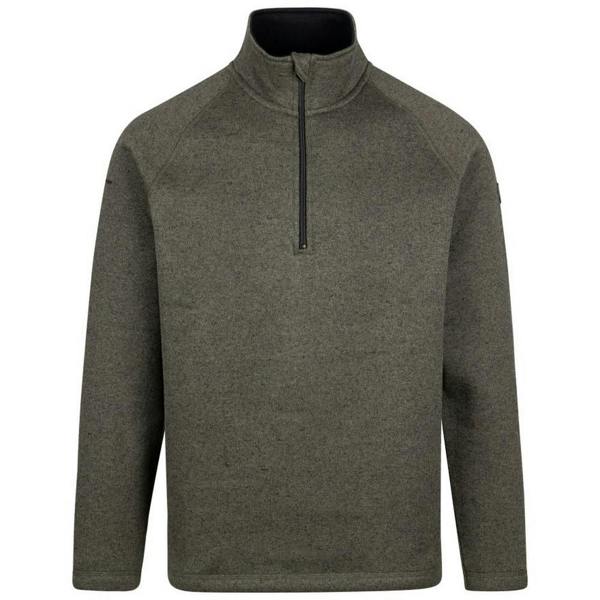 Trespass Mens Corsham Marl Half Zip Fleece Top - Dark Vine - 