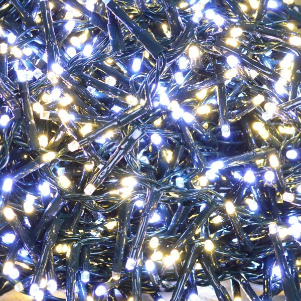 Samuel Alexander 1000 LED 25m Indoor Outdoor Christmas Multi Function Mains Operated String Lights with Timer in Cool & Warm White