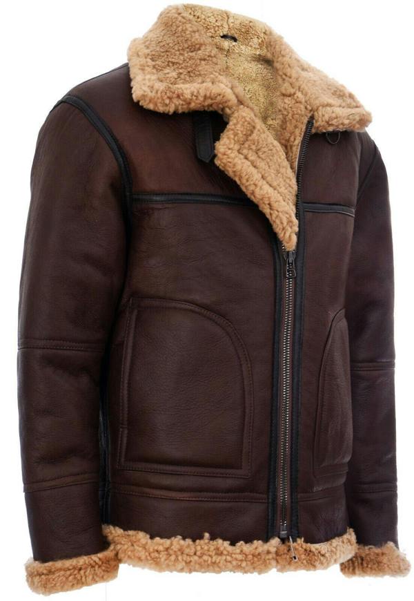 Infinity Leather Mens B3 Shearling Sheepskin Aviator Jacket-Gloucester