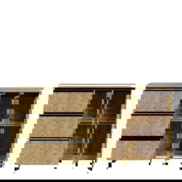 Furniture To Go Nikomedes Sideboard in Spica Oak/Matt Black/Bartex Oak