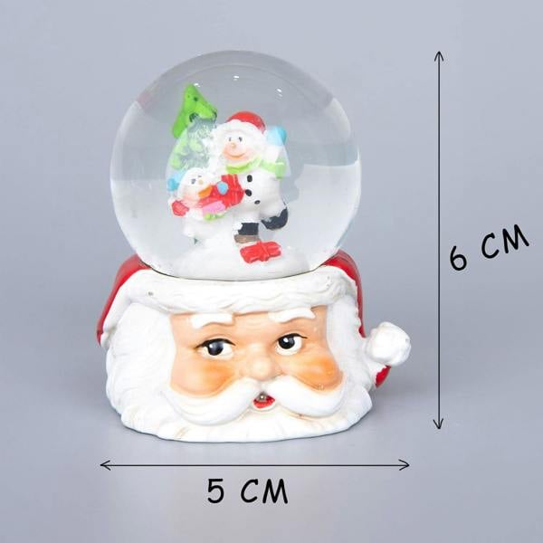7cm Christmas Mini Snow Globe with Santa Scene and Resin Base Festive Table Decoration image 6