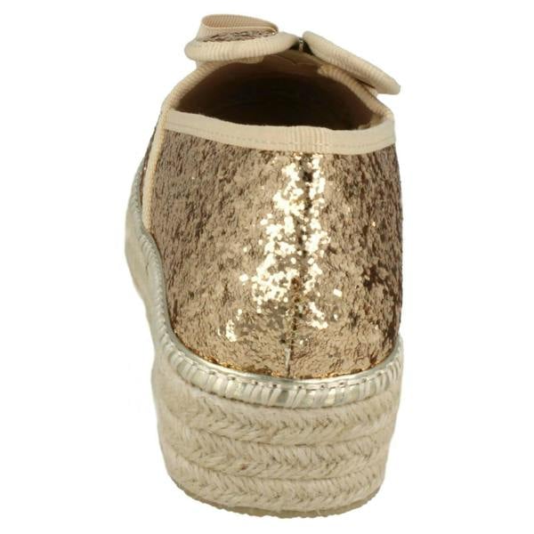 Spot On Ladies Spot On Glitter Bunny Ears Espadrilles