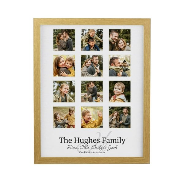 Personalised Memento Company Personalised Family Oak Multi Photo Frame