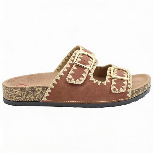 Heavenly Feet SANDY Mules Sandals in Brown