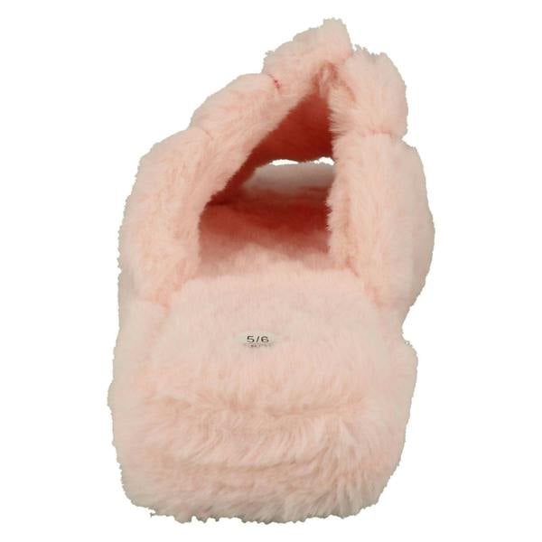 Spot On Ladies Spot On Faux Fur Stripe Detailed Sliders X2119
