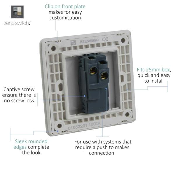 Trendi Switch 1 Gang Retractive Home Automation Switch in Dark Forest Green