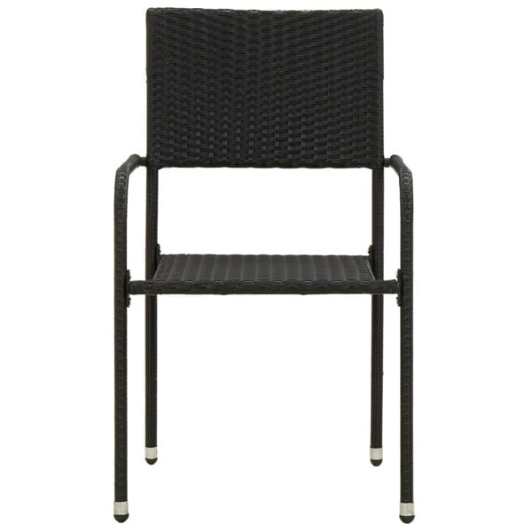 Berkfield 3 Piece Outdoor Dining Set Poly Rattan Black
