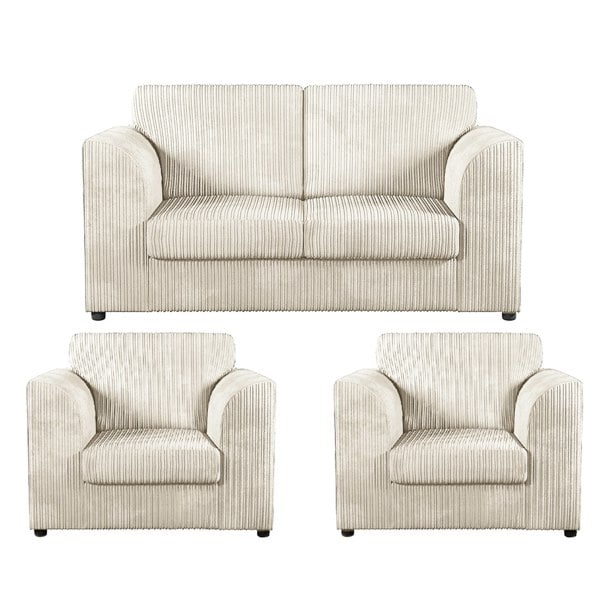 Furnishings For Less Luxor Jumbo Cord 2 Seater and 2 x Armchairs - Full Back
